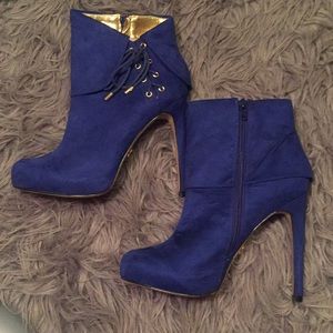 Cute blue ankle boots